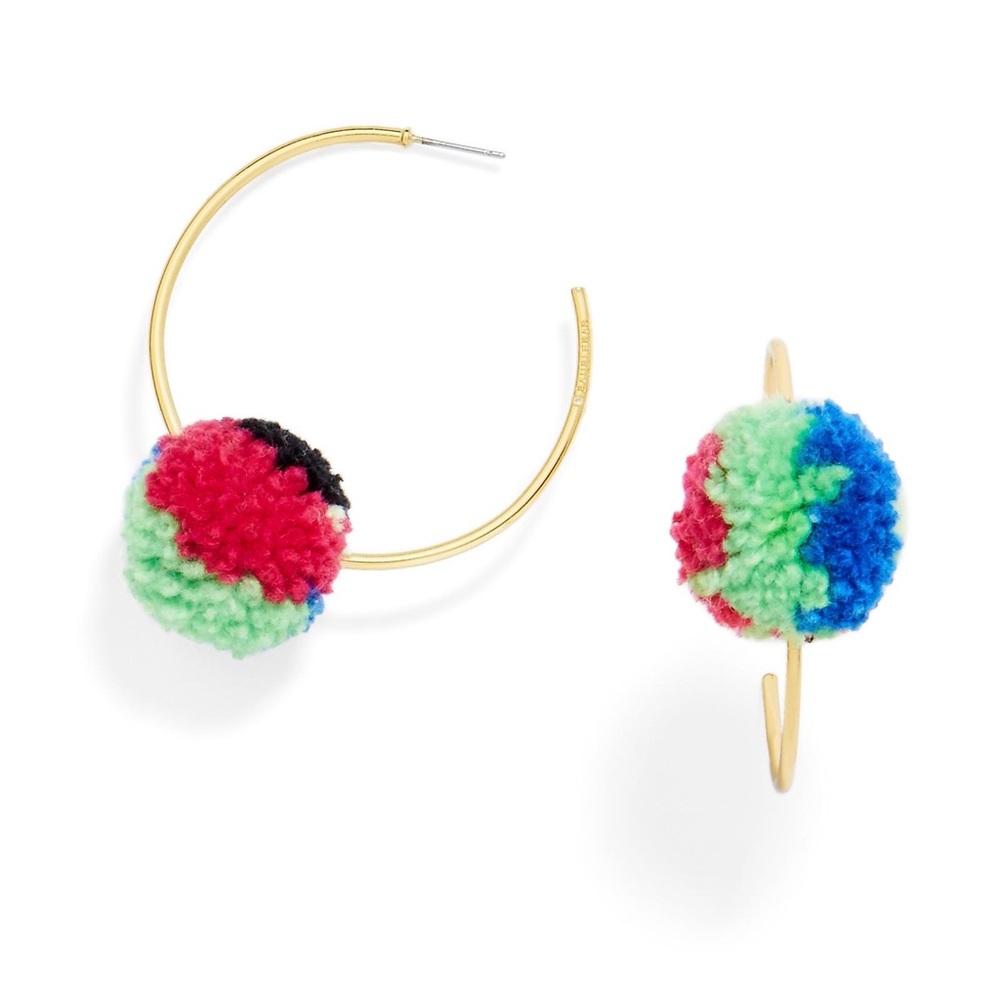 SOLD ⚠️ BAUBLEBAR multicolor Antigua pom pom hoop earrings